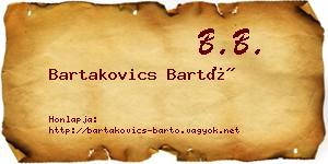 Bartakovics Bartó névjegykártya